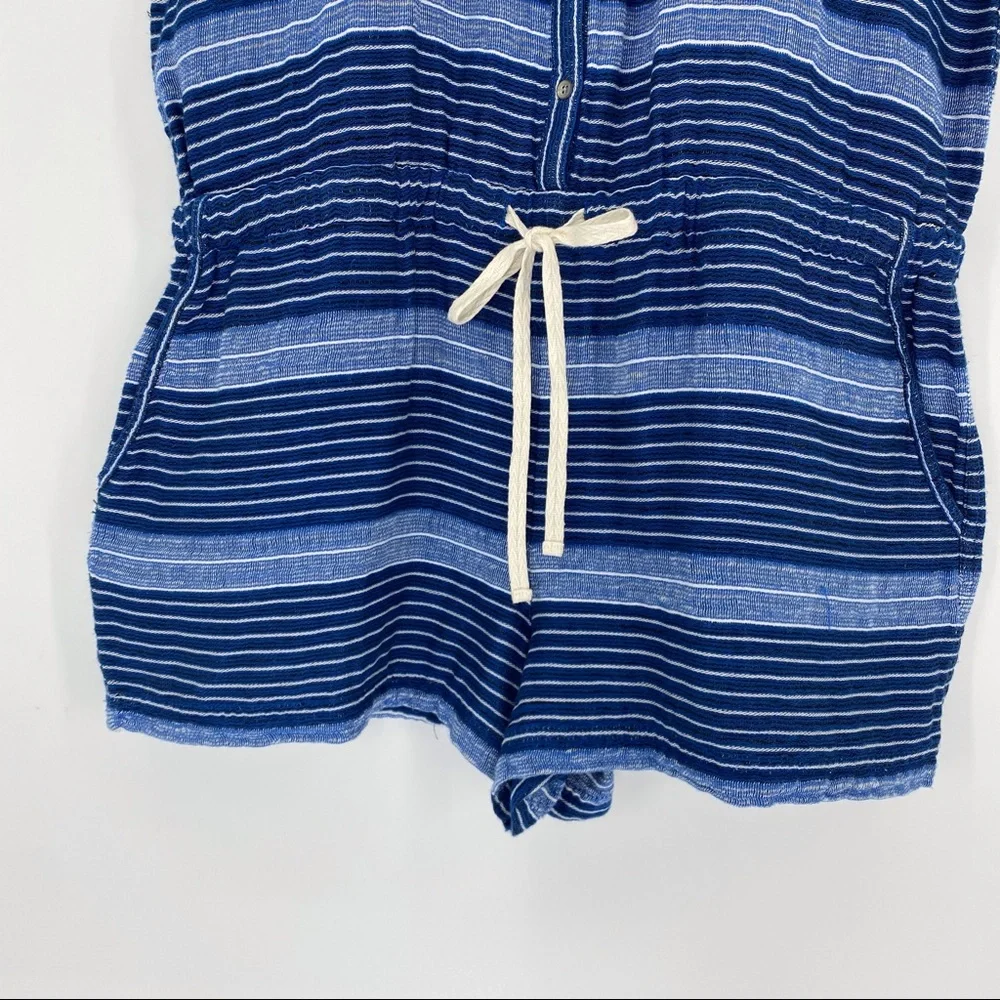 Lou & Grey Baja Romper Large blue white stripe terry lounge comfy shorts jumper - Picture 5 of 15
